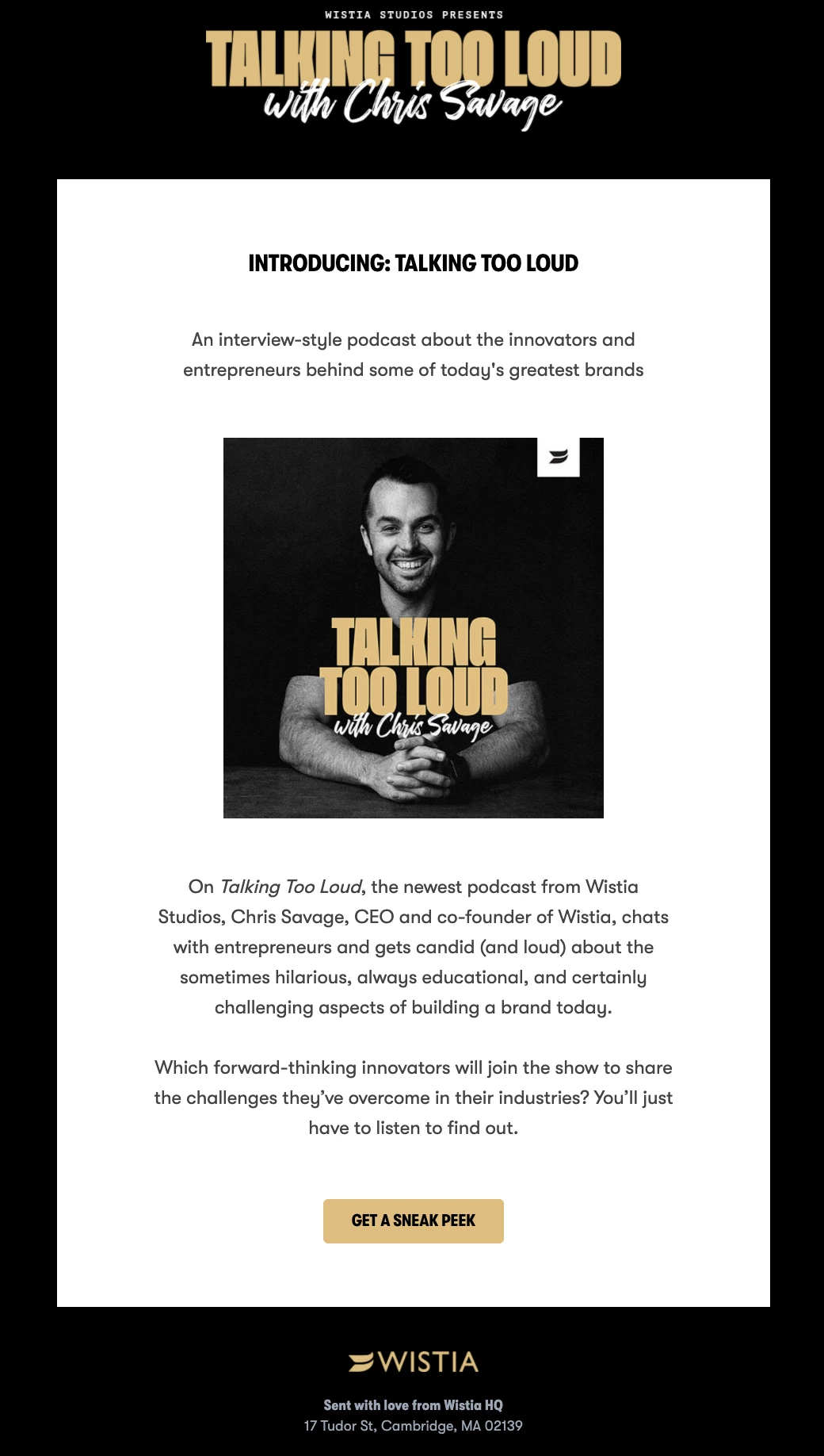 Podcast newsletter from Talking Too Loud with Chris Savage
