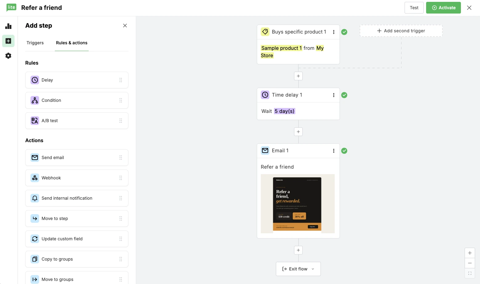 Refer a friend email automation