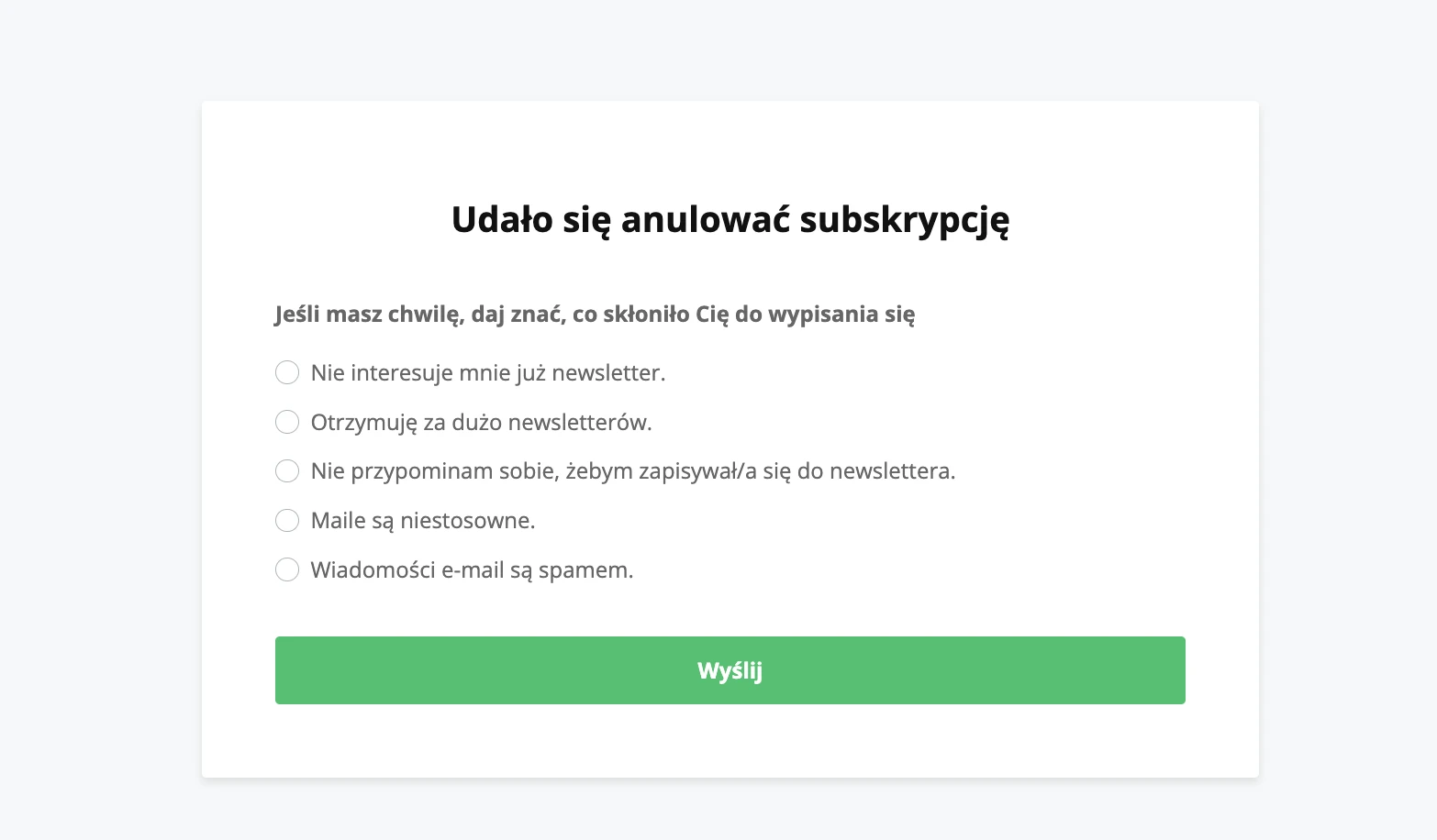 Strona wypisu z ankietą