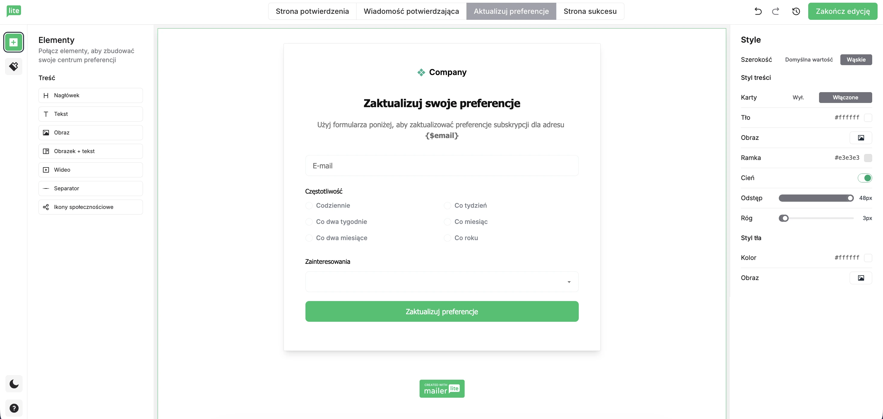 Centrum preferencji e-mail: Pozwól subskrybentom kontrolować ich doświadczenia