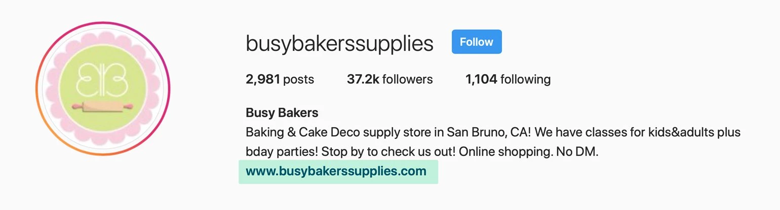 Busy Bakers Instagram profile