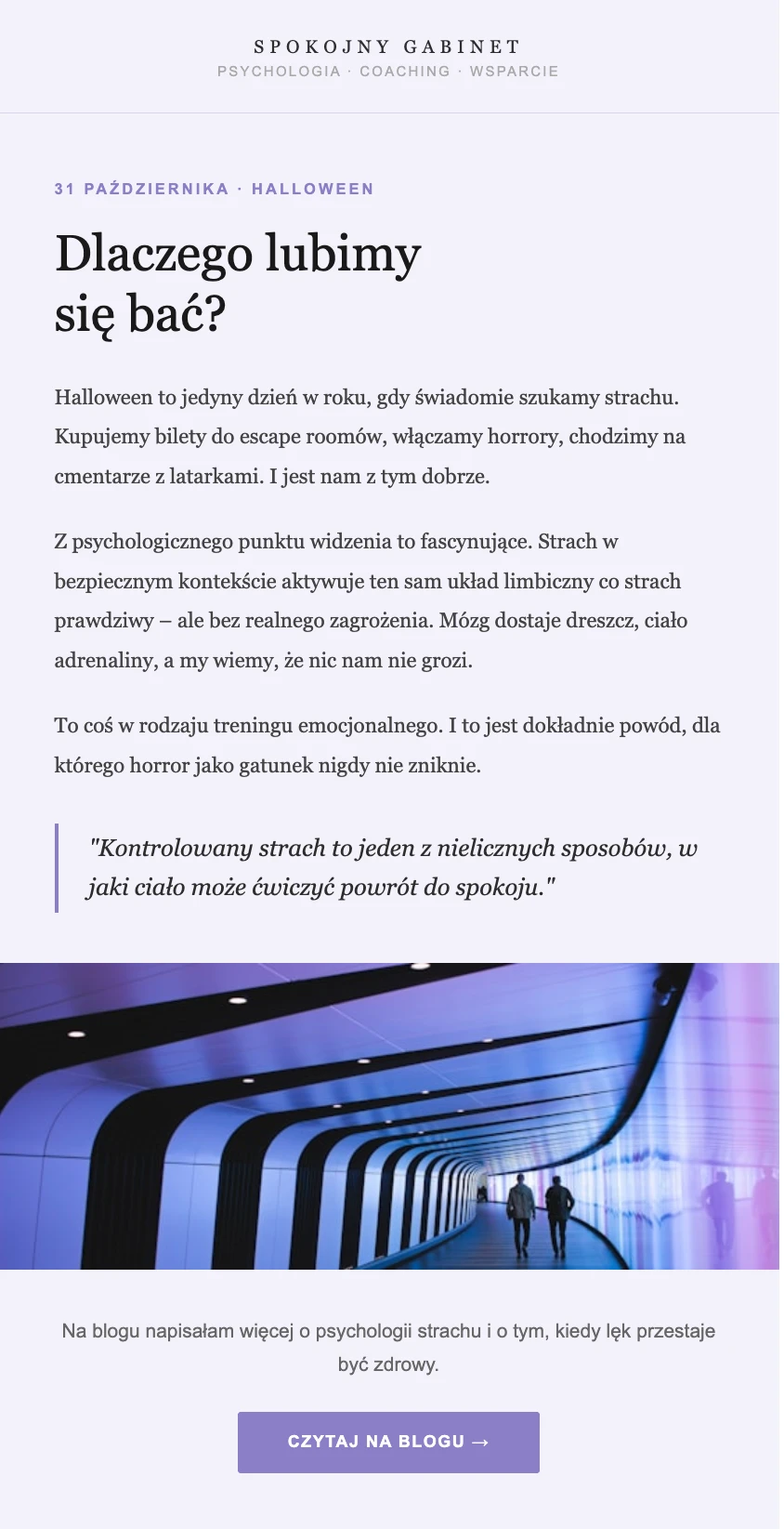 Przykład newslettera dla branży psychologicznej