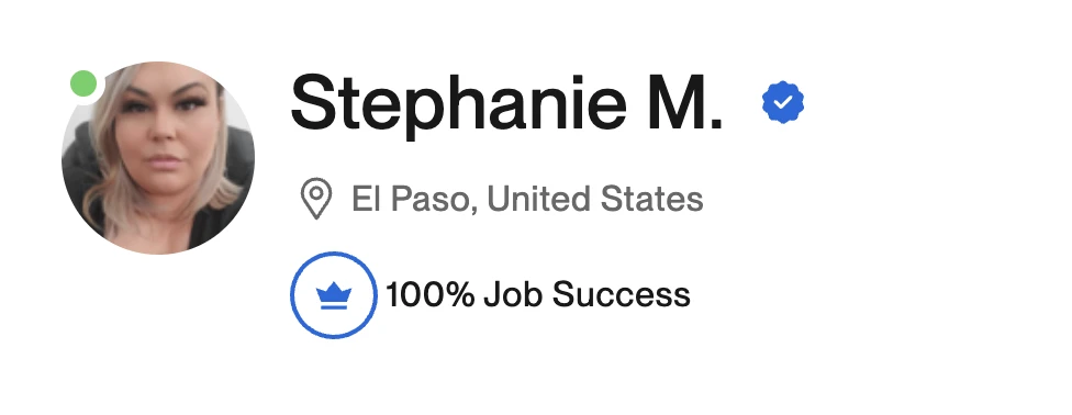 Información sobre Stephanie M. incluyendo lugar y áreas de especialización.