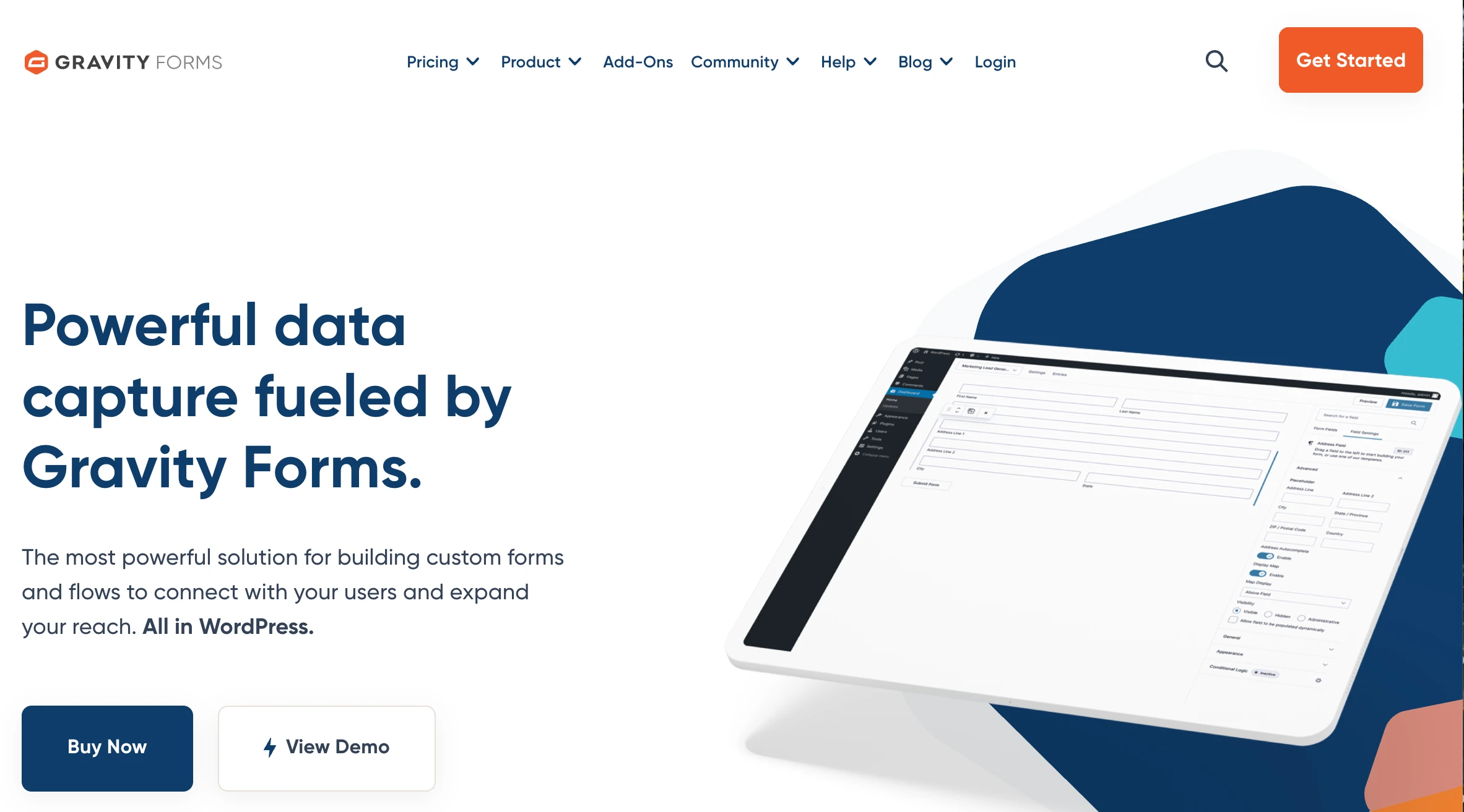Gravity Forms homepage