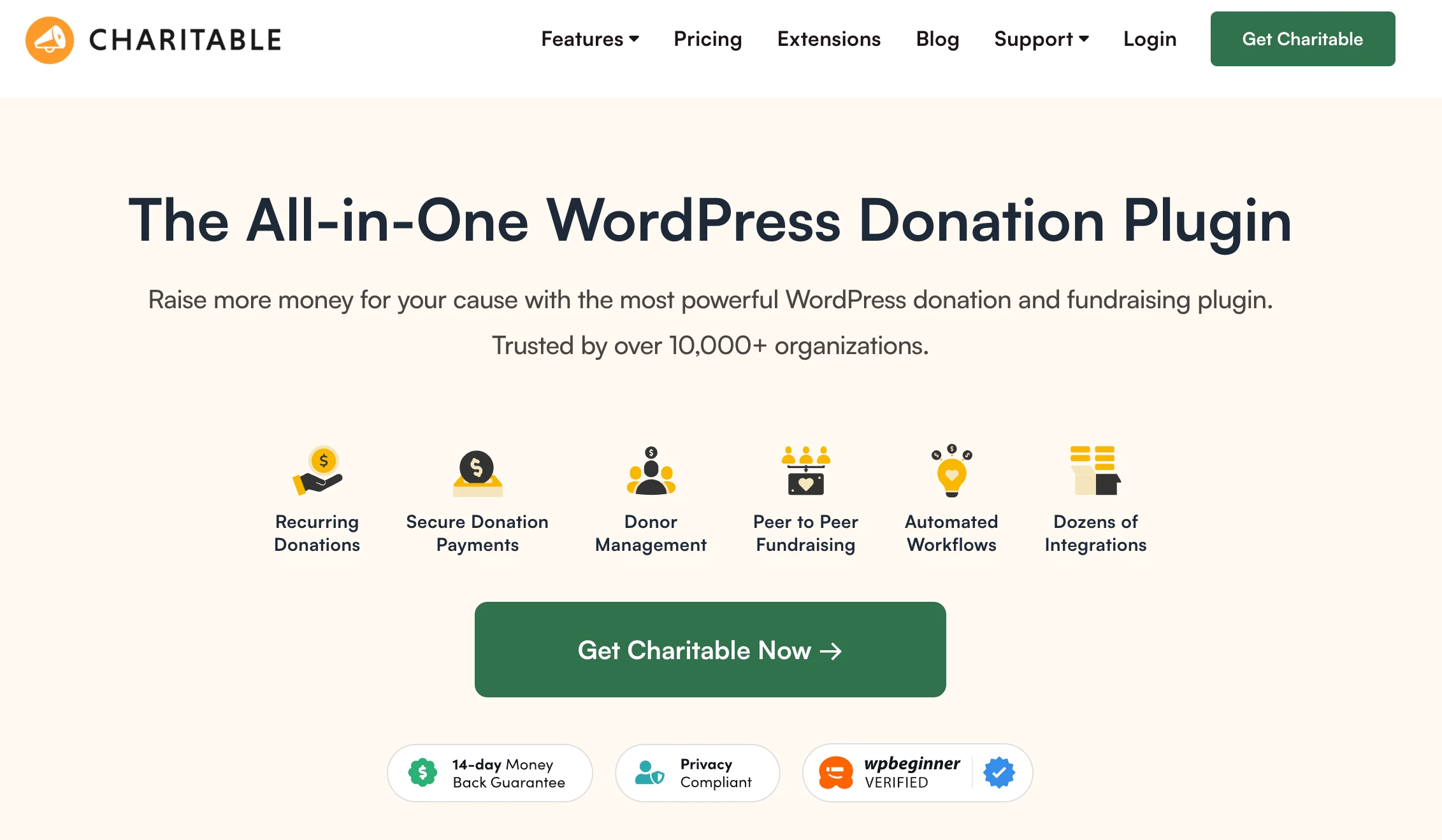 Charitable plugin homepage