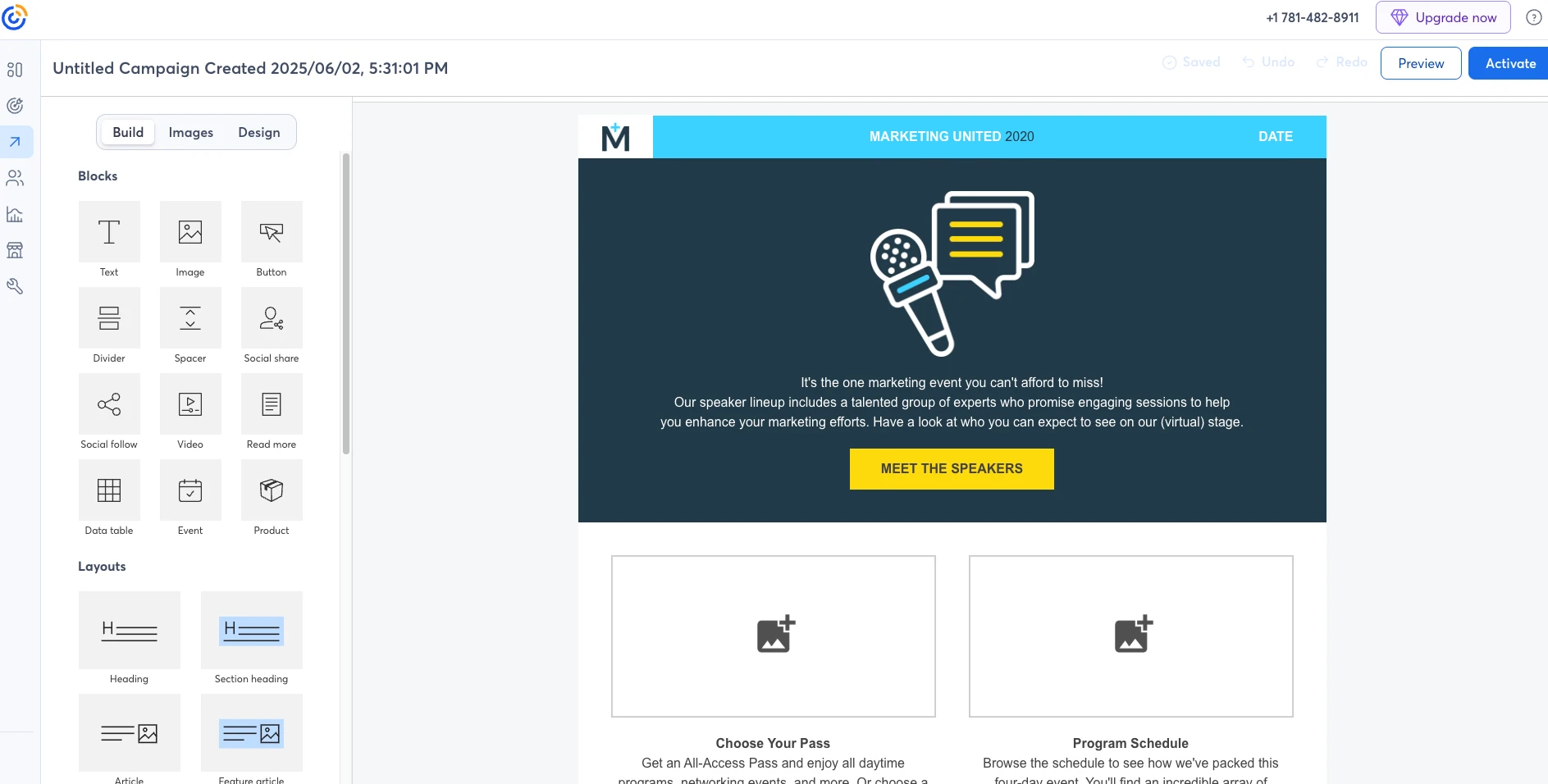 The landing page generator is easy to use with the intuitive drag and drop features