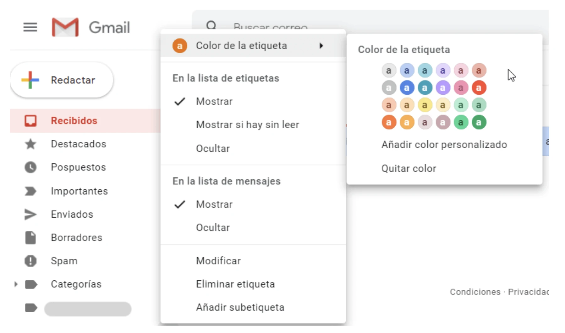 Con Gmail tienes la posibilidad de dividir por etiquetas de colores tus comunicaciones
