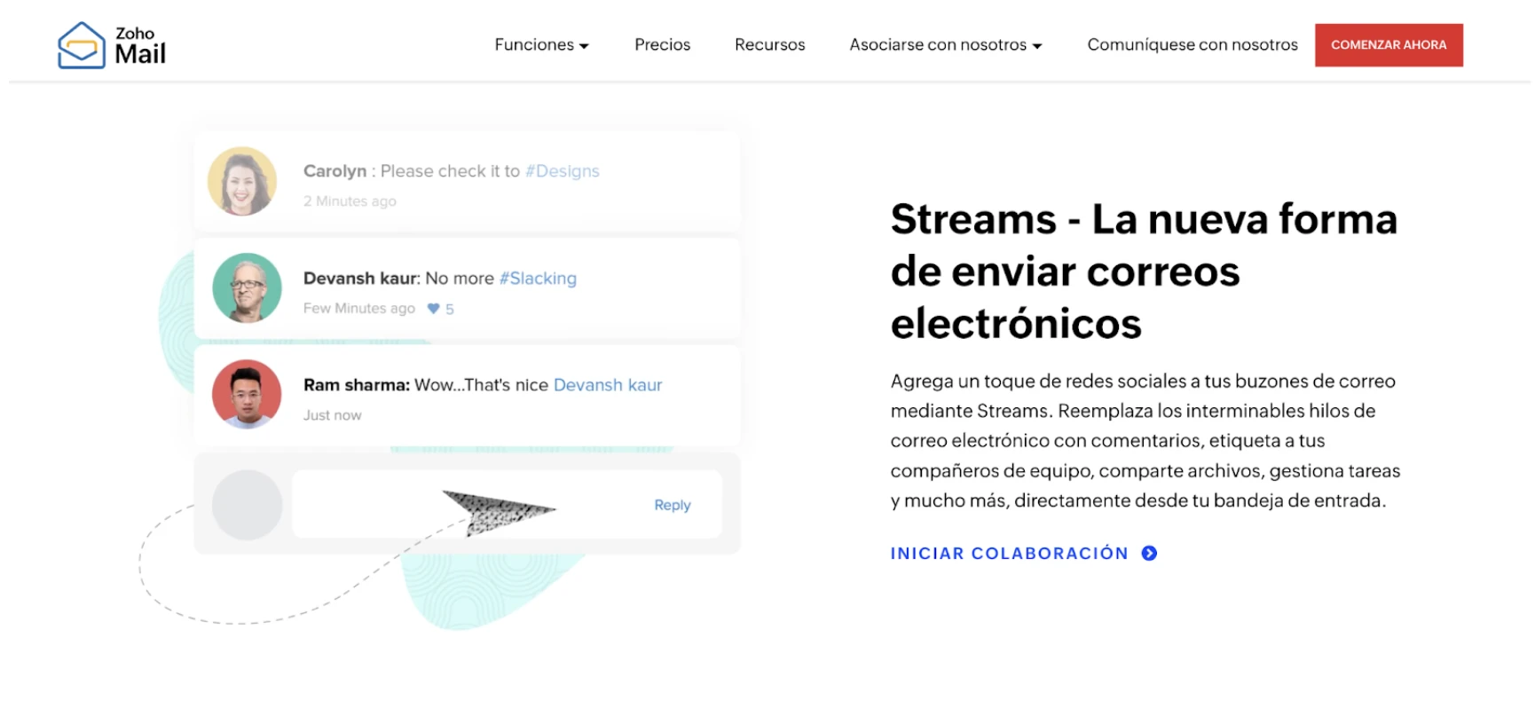 Captura de pantalla de Zoho Mail