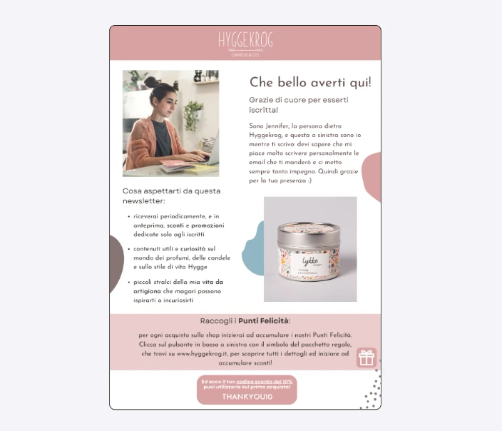 Welcome email of Hyggekrog
