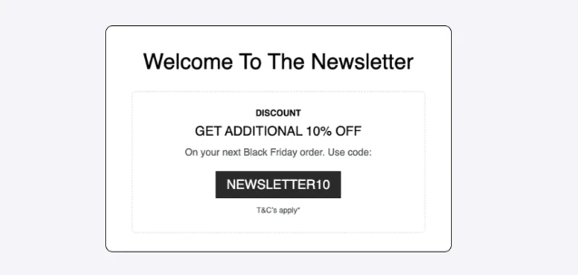 Fridja's 10% off Black Friday coupon for new subscribers