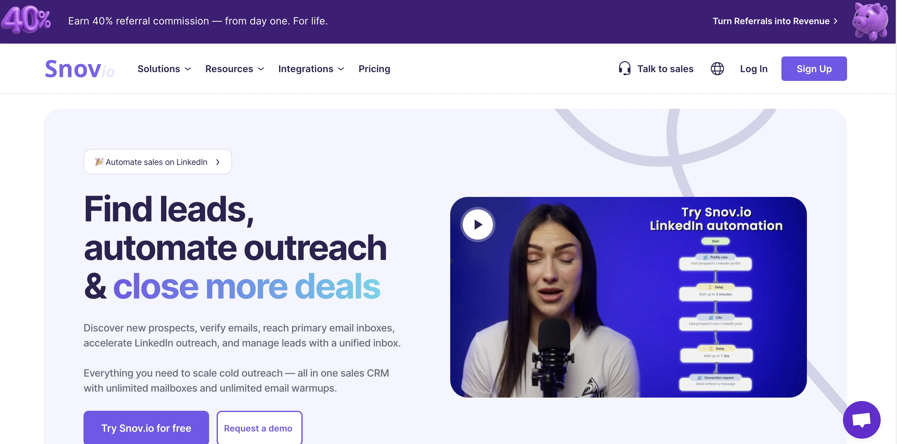 The Snov.io homepage