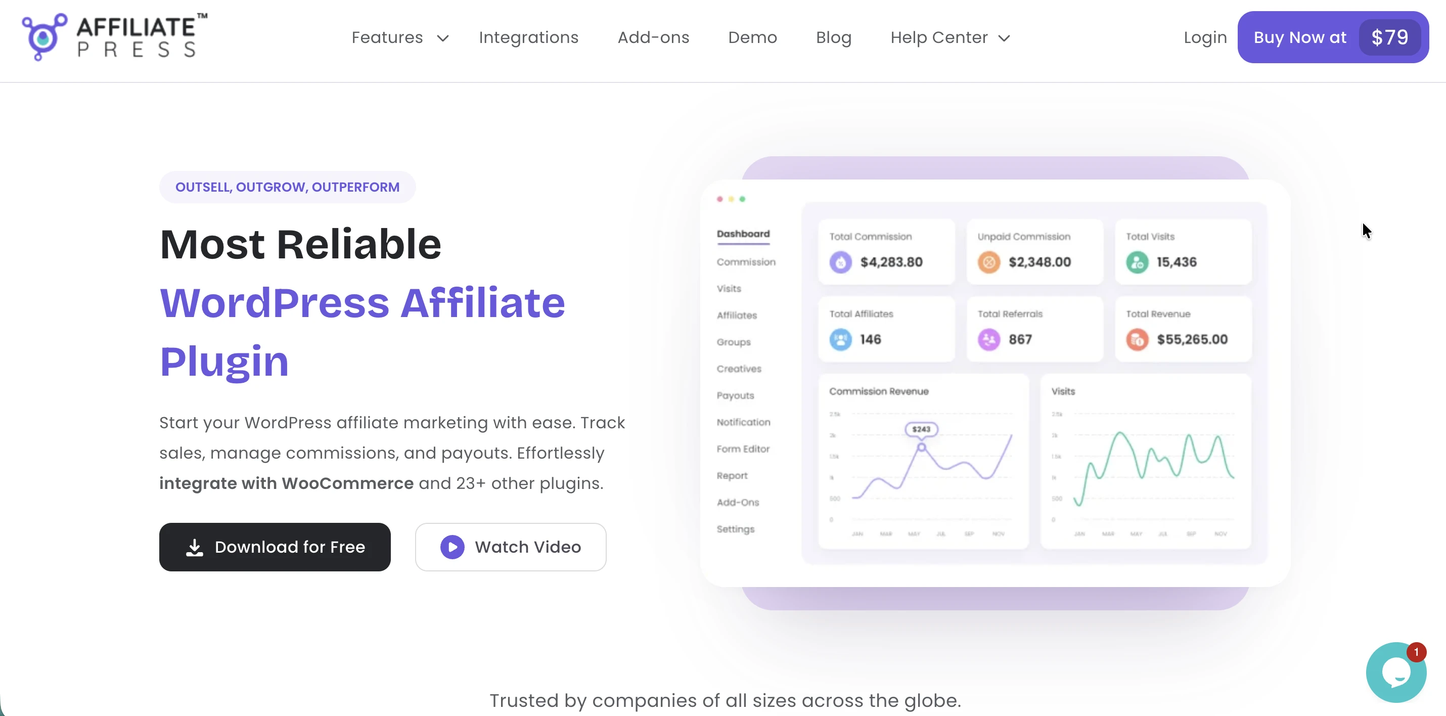 Screenshot of the AffliatePress homepage