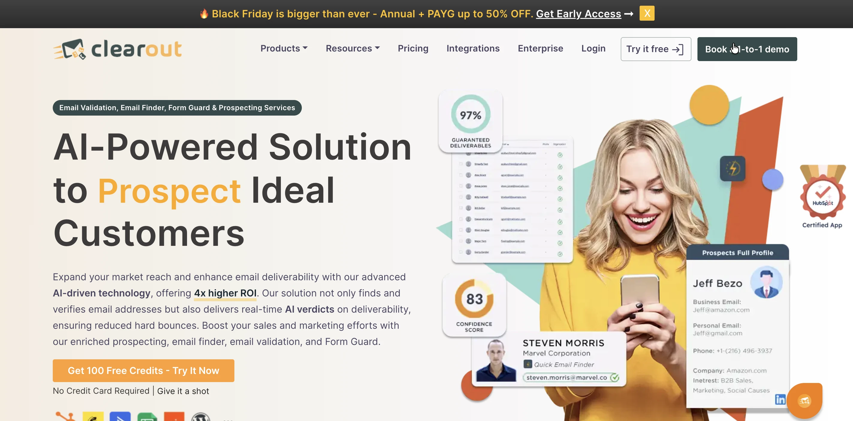 The ClearOut homepage