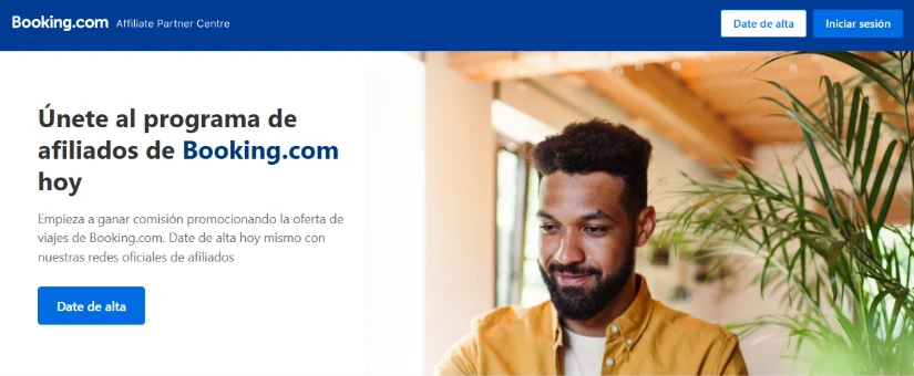 pagina de programa de afiliados de booking