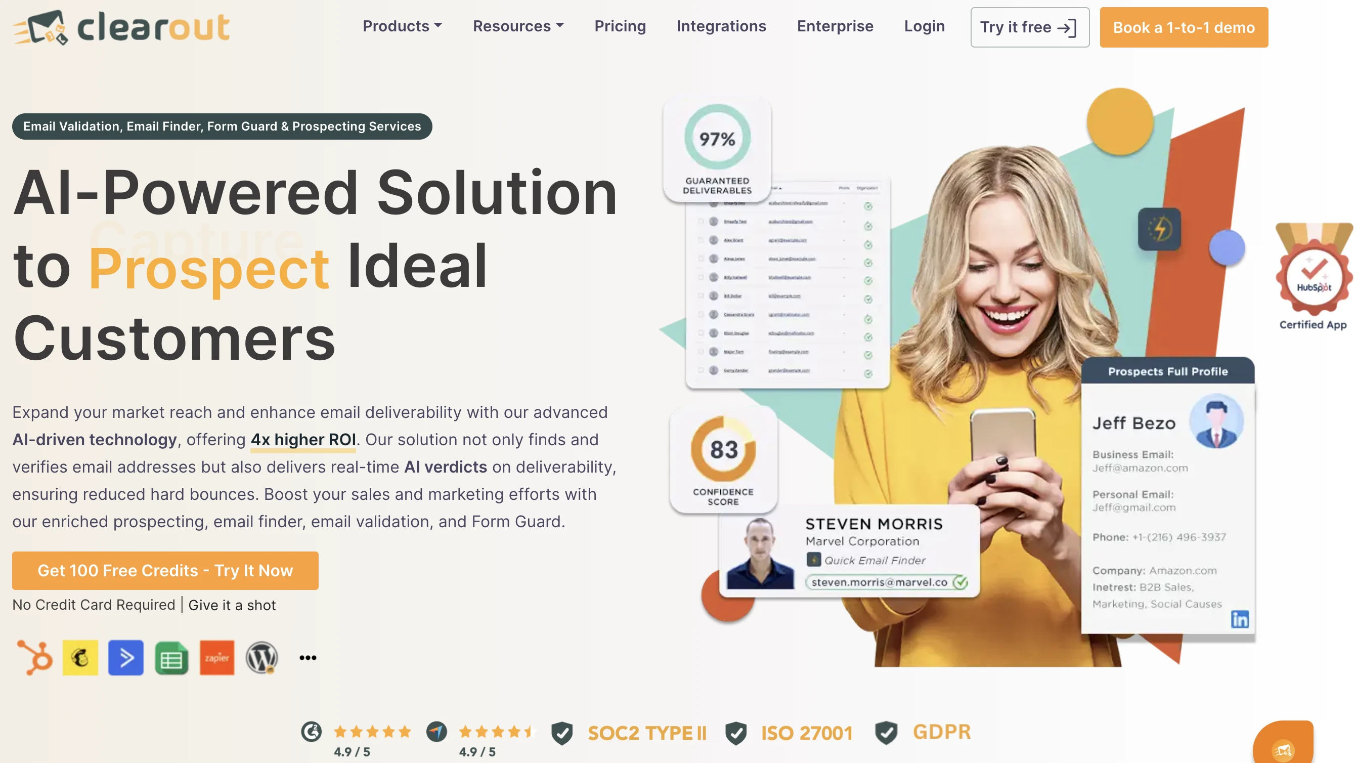 Clearout homepage header screenshot