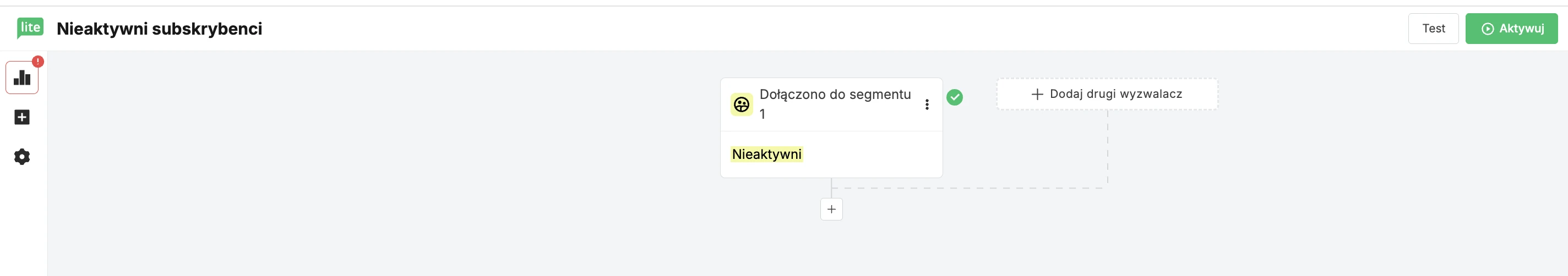Wyzwalacz automatyzacji „dołączono do segmentu