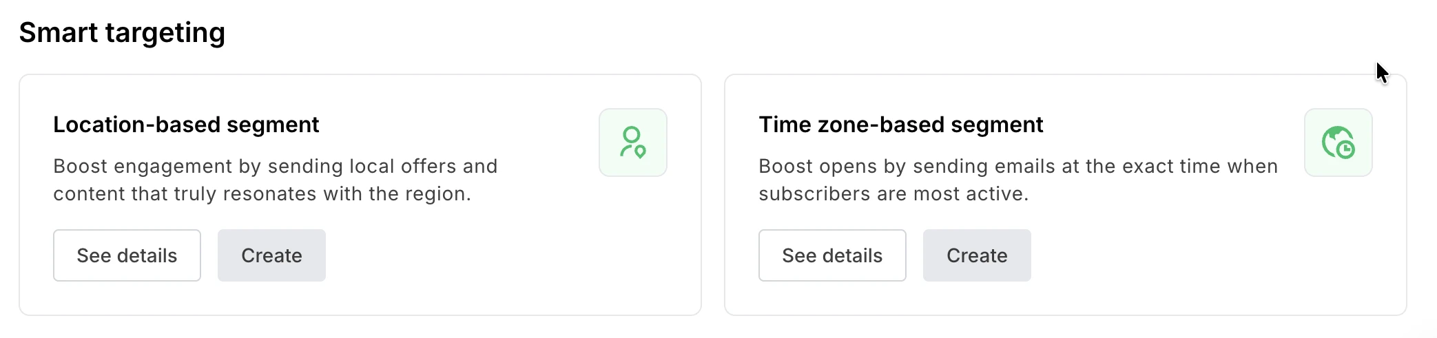 MailerLite pre-built segment for a location-based segment