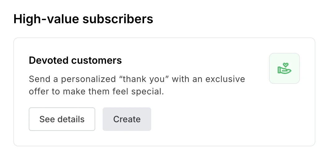 High-value subscribers segment on MailerLite
