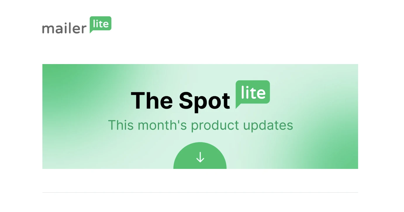 MailerLite product marketing newsletter
