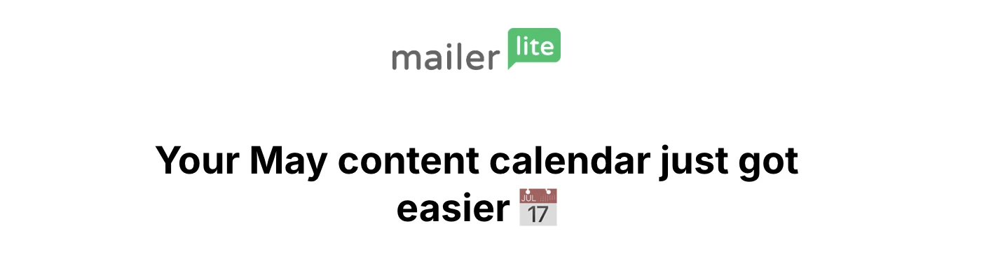 MailerLite newsletter header sample