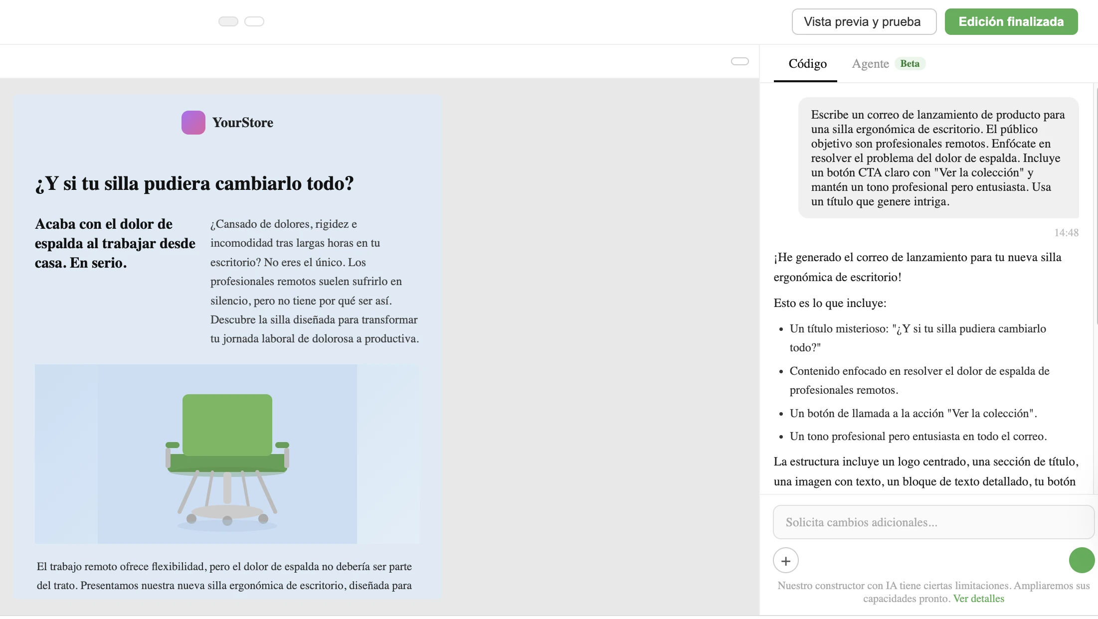 Acelerando partes del código con el editor de HTML personalizado.