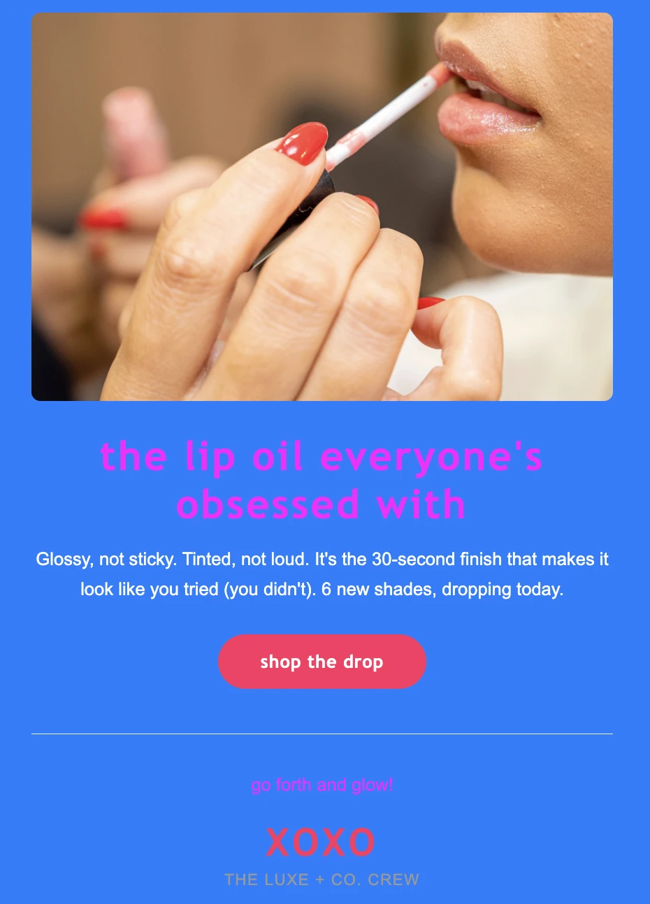 A personal sign-off created on MailerLite