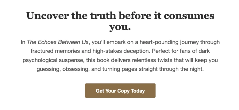 Screenshot of a blurb created on MailerLite