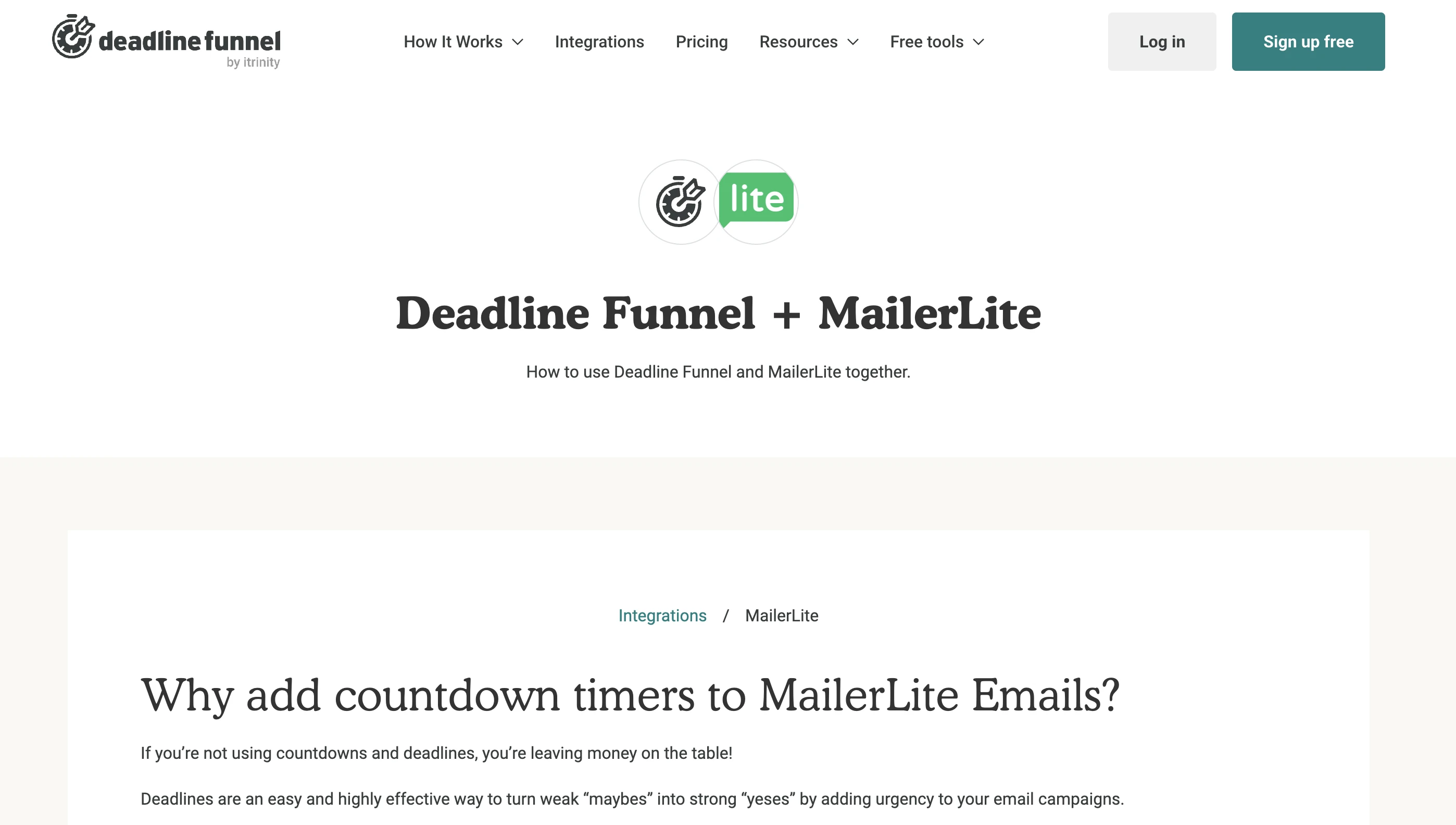Página de inicio de Deadline Funnel