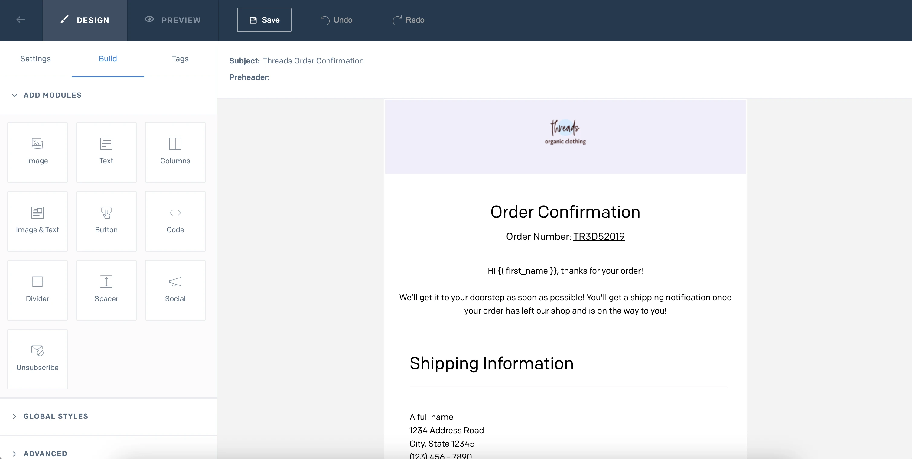The SendGrid drag and drop email builder.