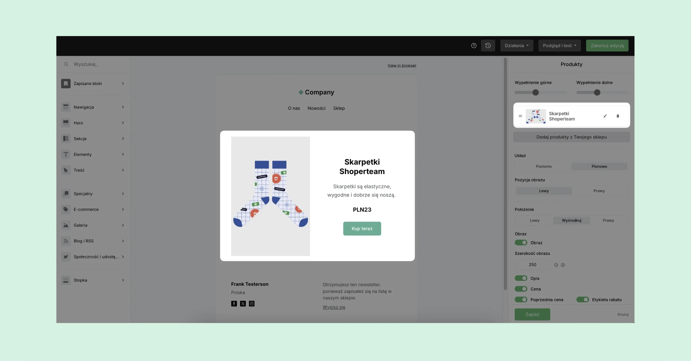 MailerLite product blocks