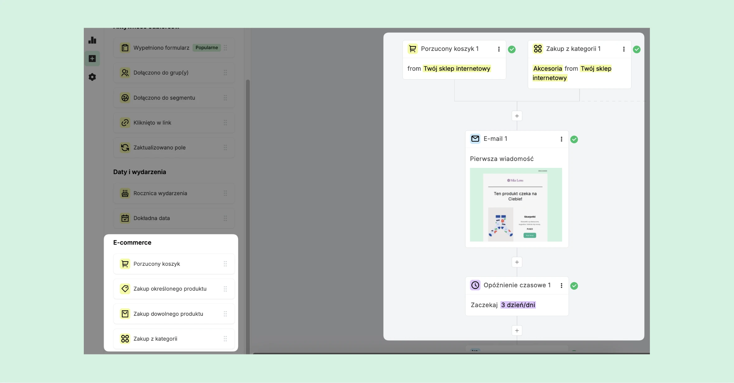 MailerLite e-commerce automation features