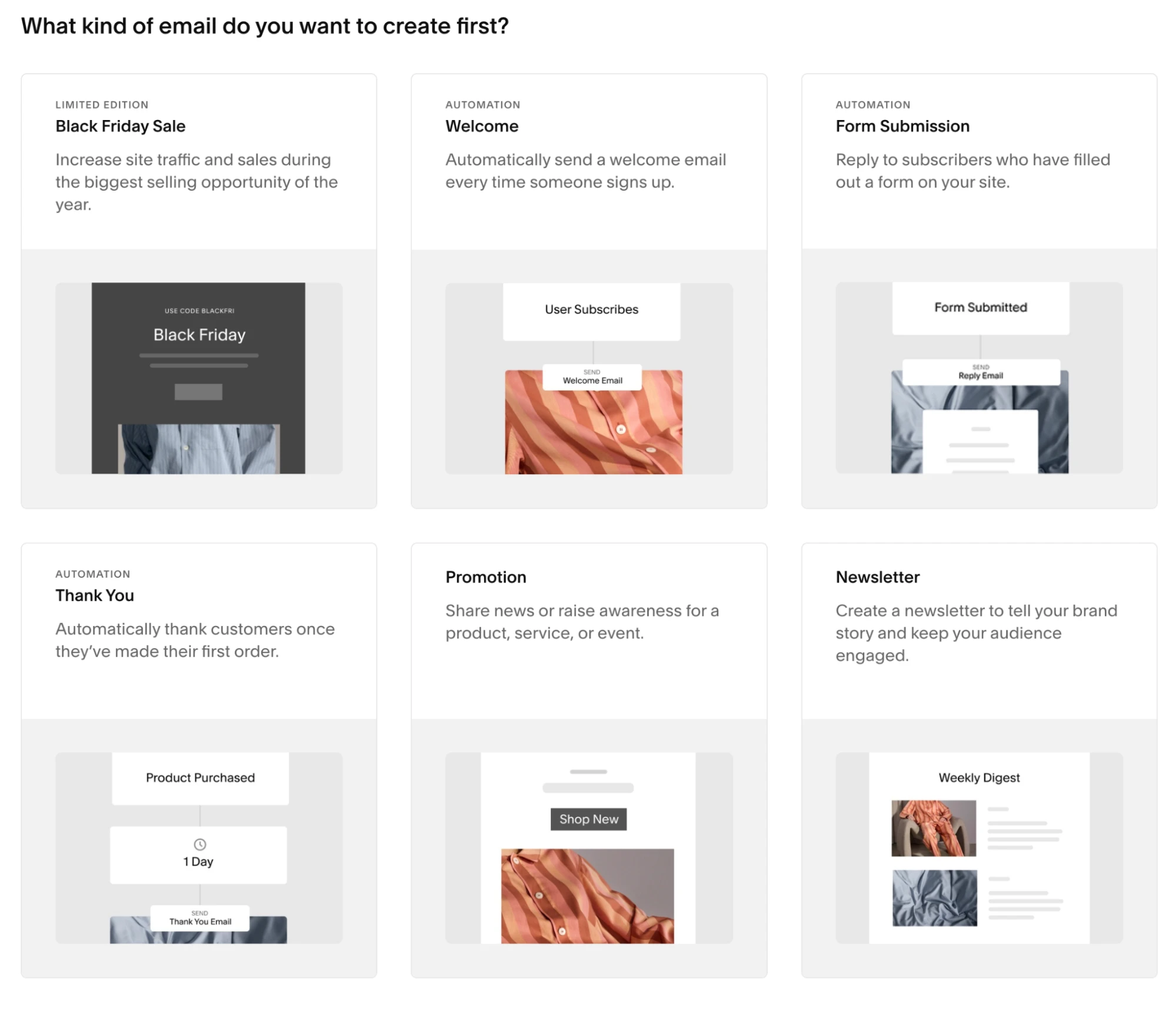 Squarespace email templates