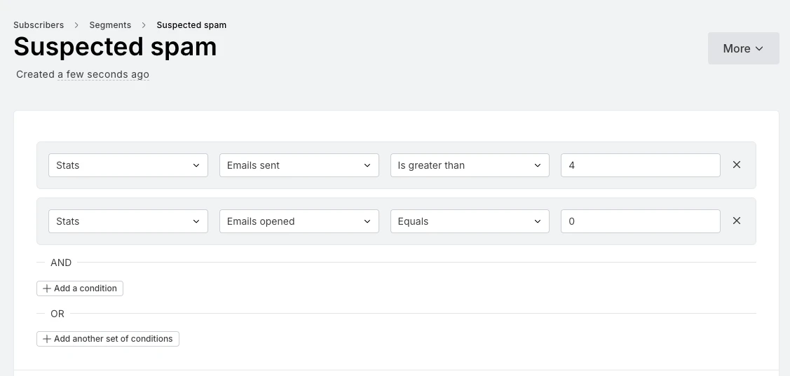 Subscriber filters in MailerLite