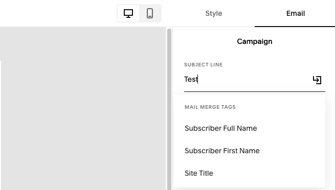 Squarespace currently has only three personalization options available