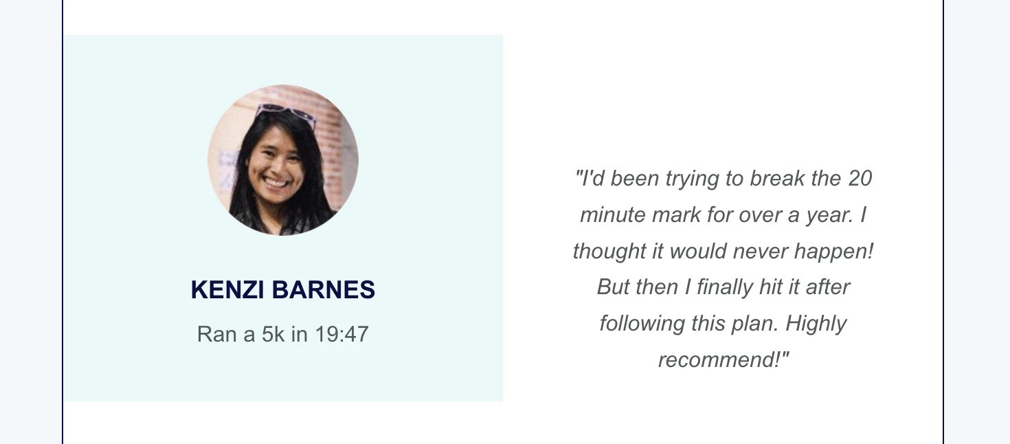 MailerLite testimonial block