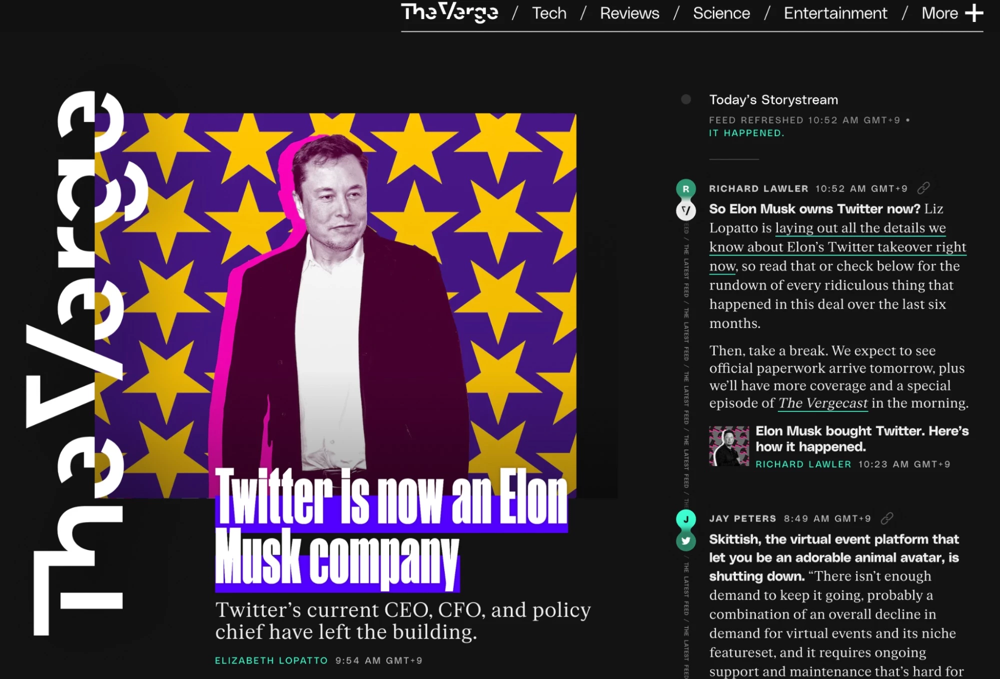 The Verge homepage