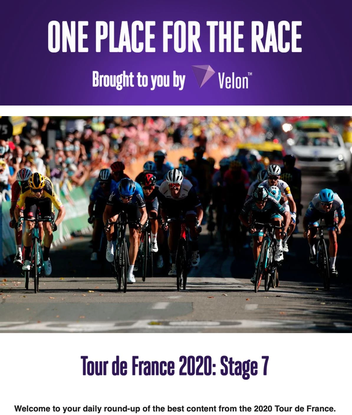 Tour de France email newsletter example from Team Jumbo-Visma