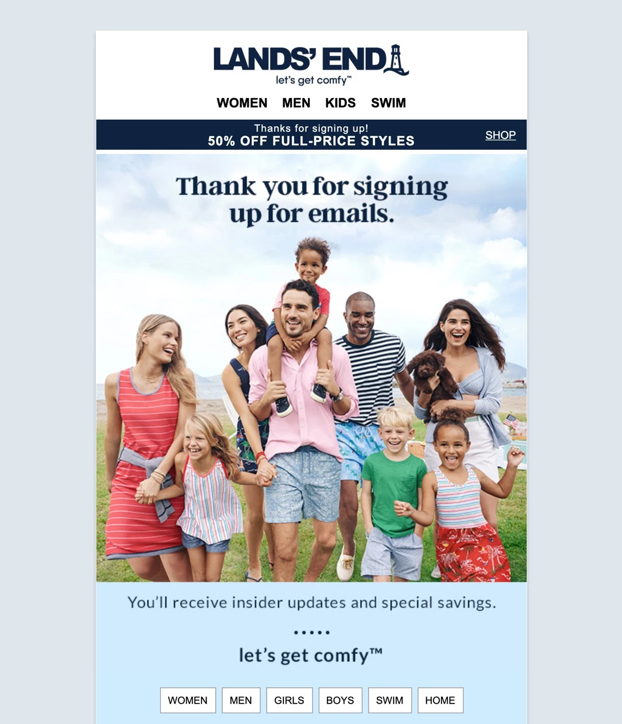 Lands' End email newsletter