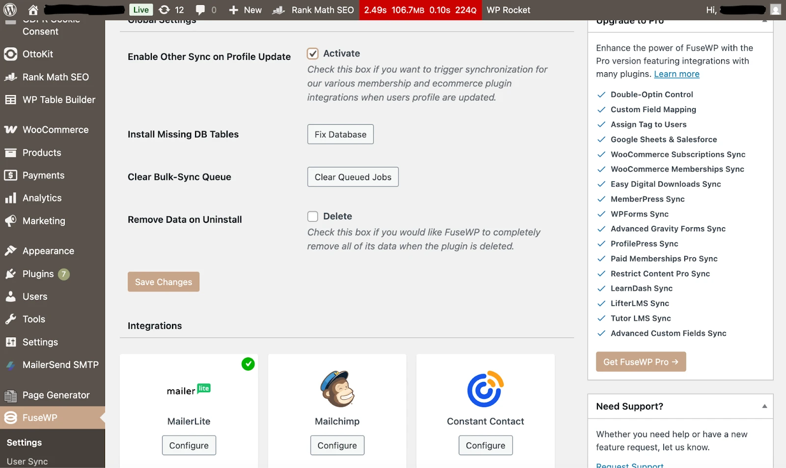 Integrating FuseWP with MailerLite