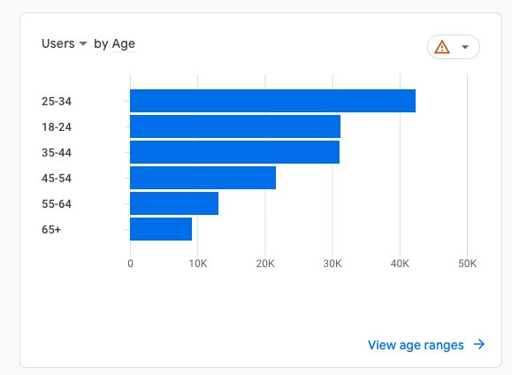 User demographics report in Google Analytics