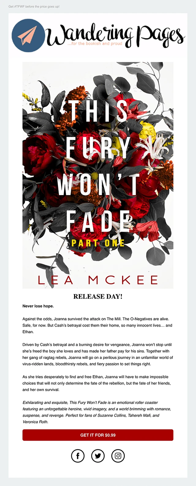 Author Newsletter celebrating release day