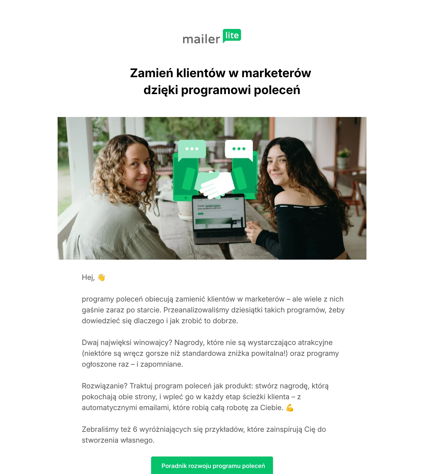 Przykład pozycji logo MailerLite