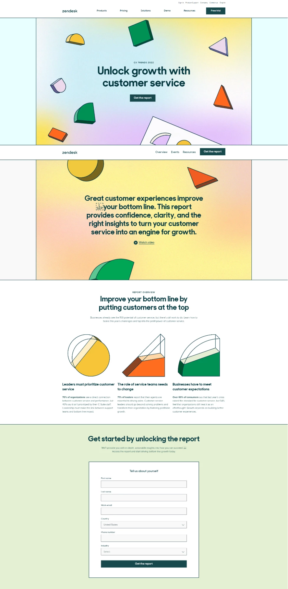 Zendesk gated content landing page