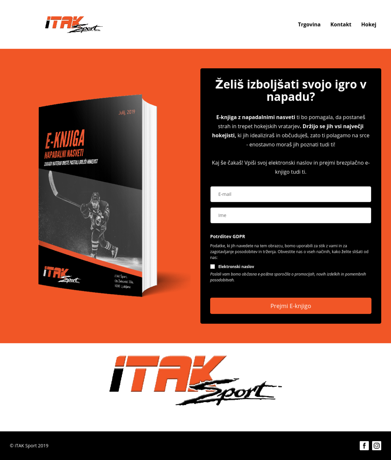 Hokej E-Book SLO example - Made with MailerLite