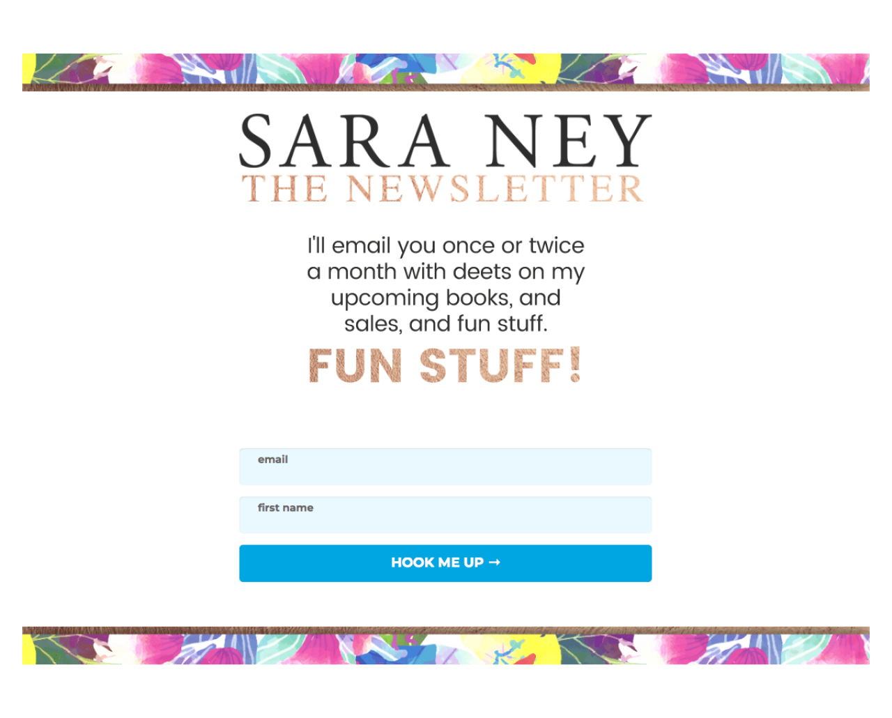 Sara Ney example - Made with MailerLite