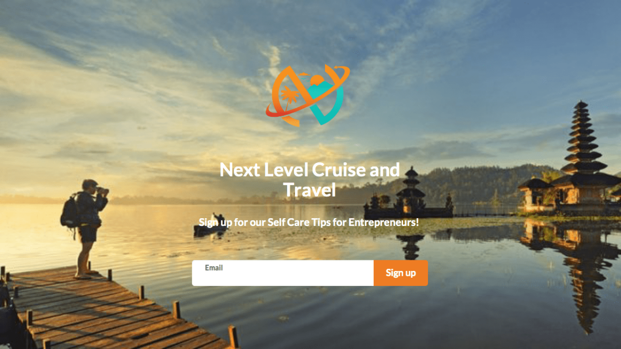 Next Level Cruise and Travel example - Made with MailerLite