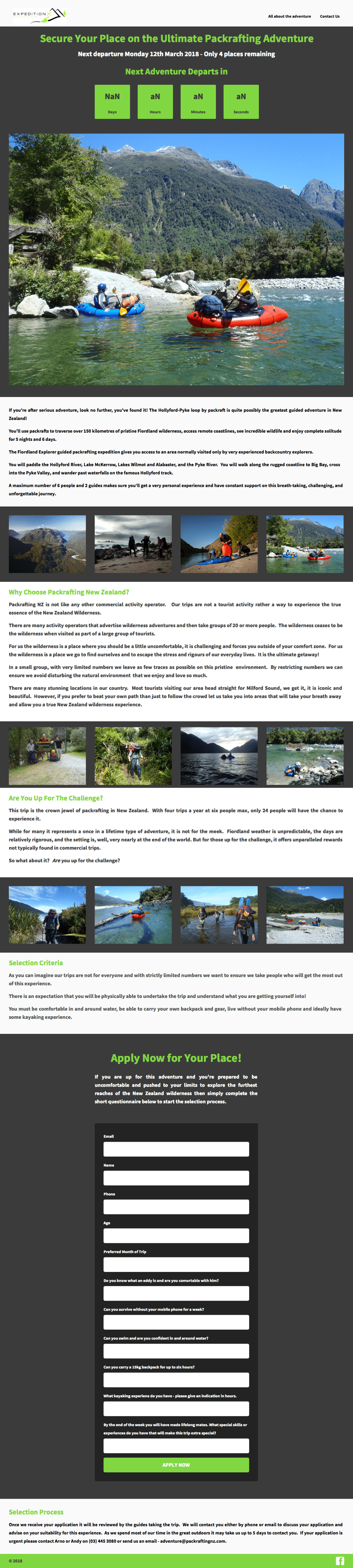Expedition X/Packrafting NZ example - Made with MailerLite
