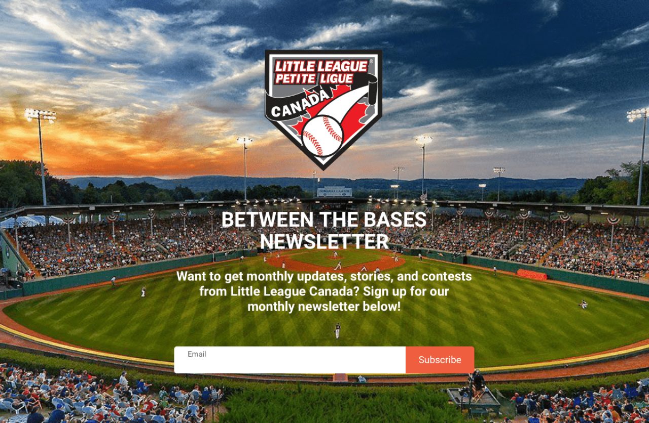 Little League Baseball Canada example - Made with MailerLite