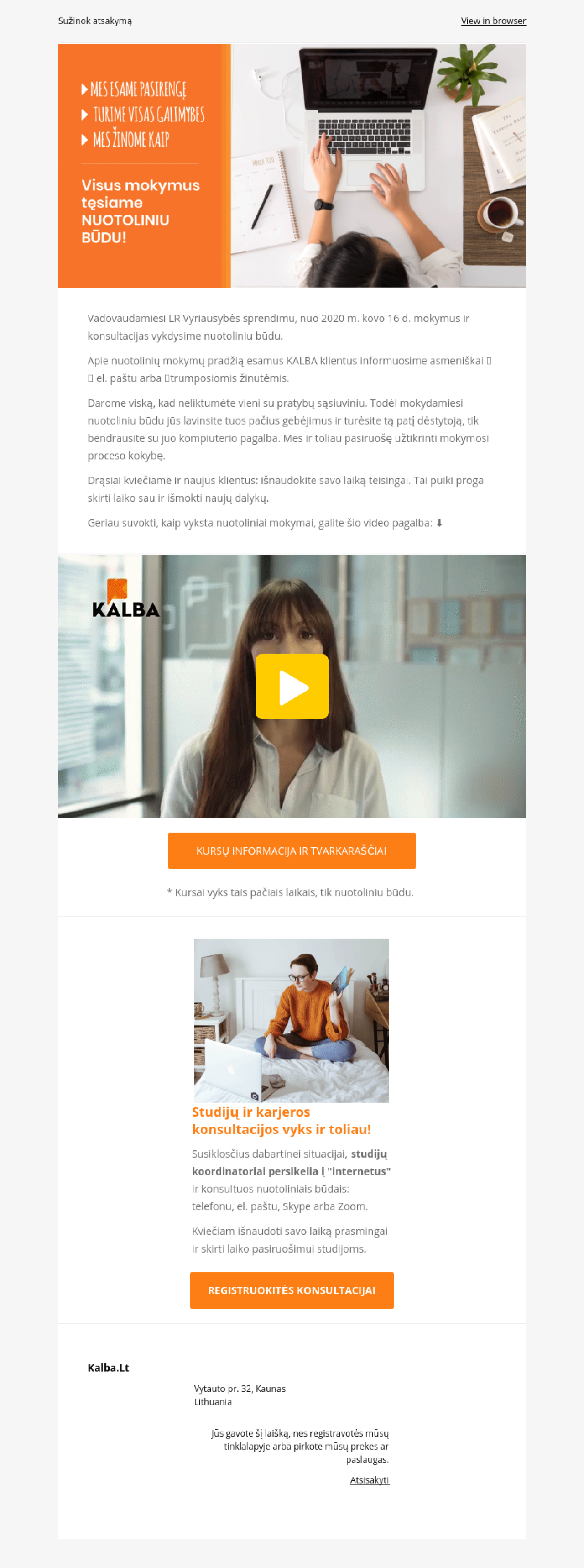 Kalba.Lt example - Made with MailerLite