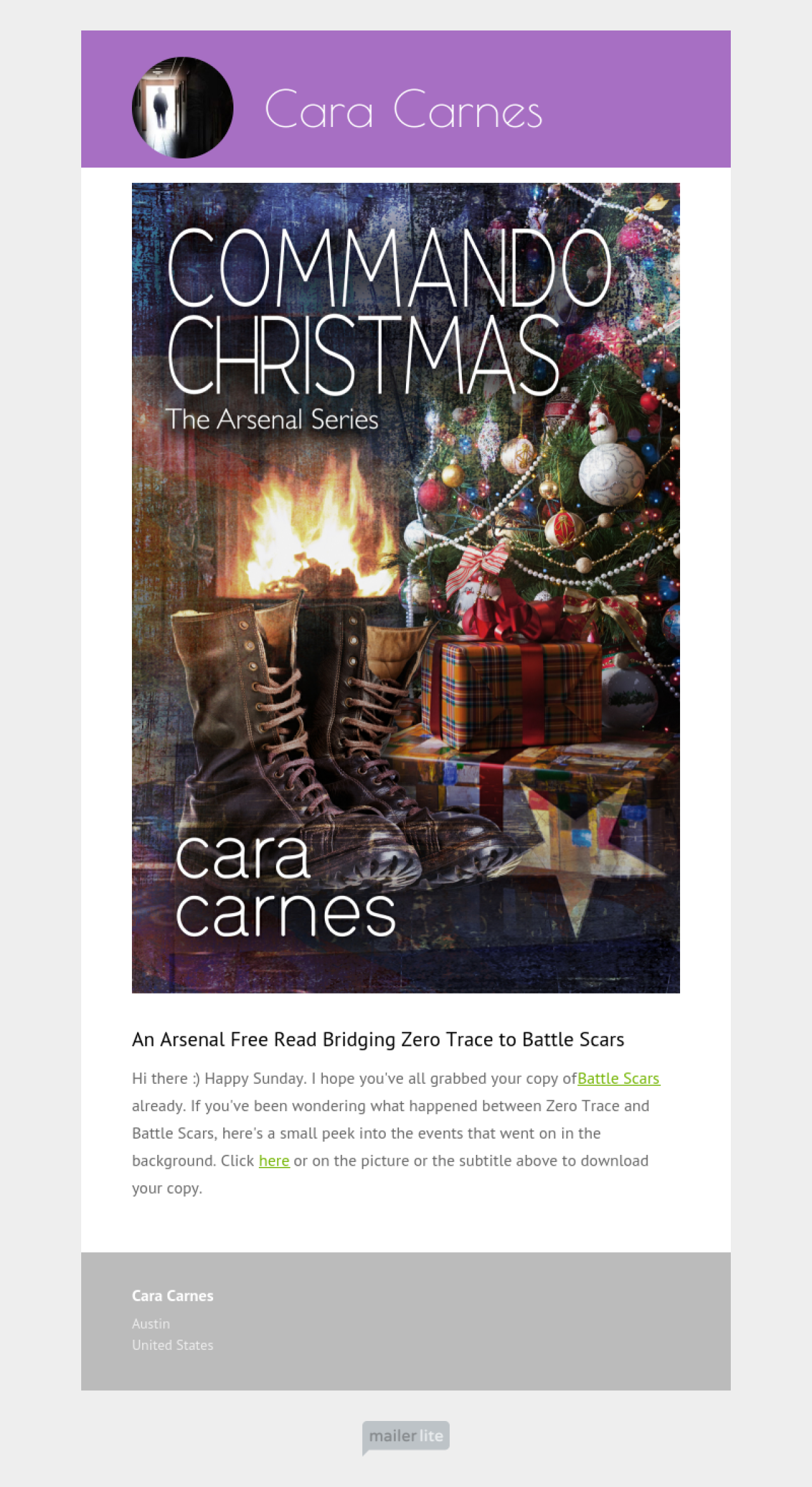 Cara Carnes - Christmas example - Made with MailerLite